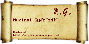 Murinai Győző névjegykártya